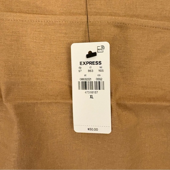 Express Women's Linen Blend Tank Size XL Pecan Square Neck Straight Hem NWT $50 - Picture 9 of 11